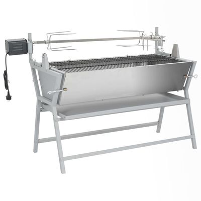 Iron and Stainless Steel BBQ Rotisserie Spit