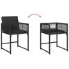 vidaXL 11 Piece Garden Dining Set with Cushions Black Poly Rattan