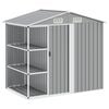 vidaXL Garden Shed | Light grey | Galvanised iron, plastic | 205x130x183 cm
