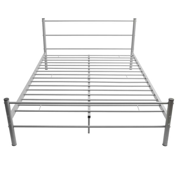 vidaXL Bed Frame without Mattress Grey Metal Double Size