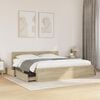 vidaXL Bed Frame with Headboard without Mattress Sonoma Oak 180x200 cm Super King