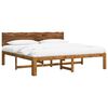 vidaXL Double Bed Frame with Headboard ROSTOCK Natural 180 x 200 cm
