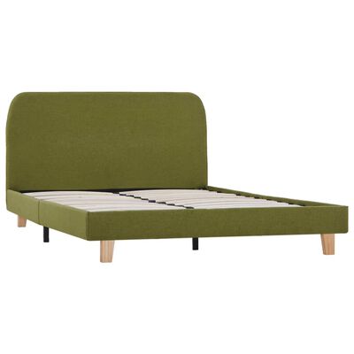 vidaXL Bed Frame Green Fabric Queen Size