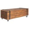 vidaXL Coffee Table | Natural wood with black accents | Solid teak wood