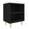 vidaXL Bed Cabinet with Solid Wood Legs Black 40x30x50 cm