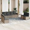 vidaXL 8 Piece Garden Sofa Set with Cushions Grey Poly Rattan