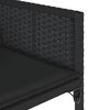 vidaXL 17 Piece Garden Dining Set with Cushions Black Poly Rattan