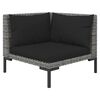 vidaXL 13 Piece Garden Lounge Set with Cushions Poly Rattan Dark Grey
