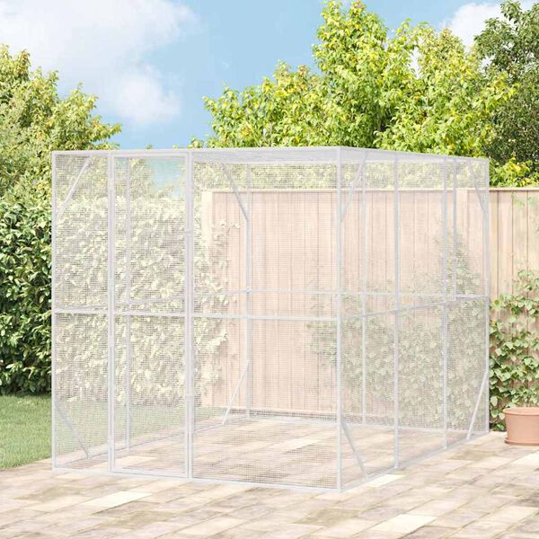 vidaXL Bird Cage Anthracite 210 x 304 x 213 cm Galvanised Steel