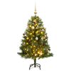 vidaXL Artificial Hinged Christmas Tree 150 LEDs & Ball Set 150 cm