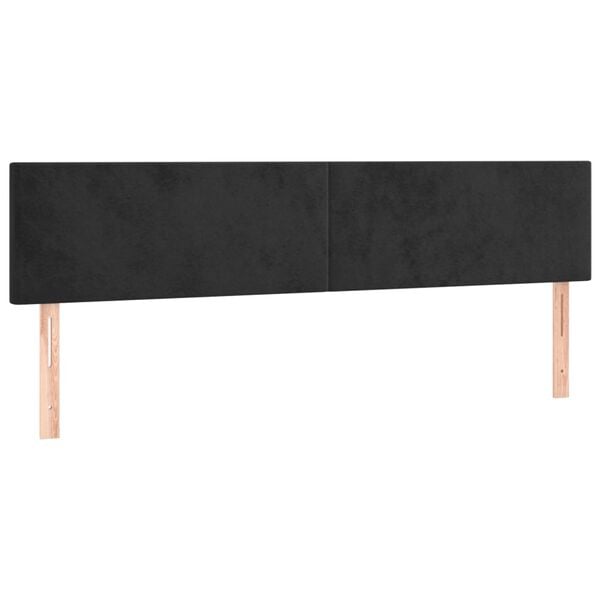 vidaXL Headboards Black 200x5x78/88 cm Velvet