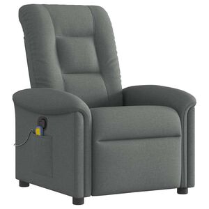 vidaXL Massage Recliner Chair Dark Grey Fabric