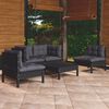 vidaXL 5 Piece Garden Lounge Set with Cushions Solid Pinewood