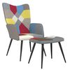 vidaXL Relaxing Chair with a Stool Patchwork Fabric