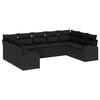 vidaXL Garden Sofa Set with Cushion 9 pcs Black Poly rattan