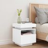 vidaXL Bedside Cabinet with LED Lights White 40x39x48.5 cm