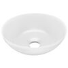vidaXL Bathroom Sink Ceramic Matt White Round