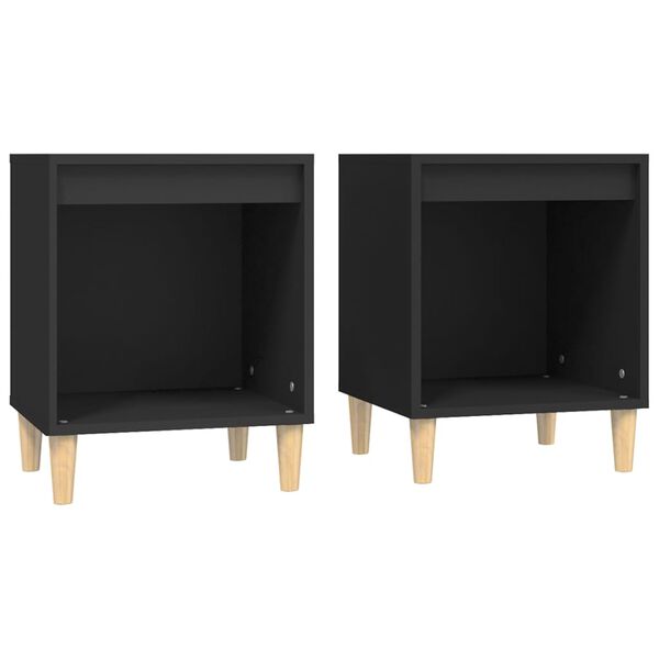 vidaXL Bedside Cabinets 2 pcs Black 40x35x50 cm