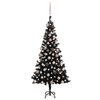 vidaXL Artificial Pre-lit Christmas Tree with Ball Set Black 180 cm PVC