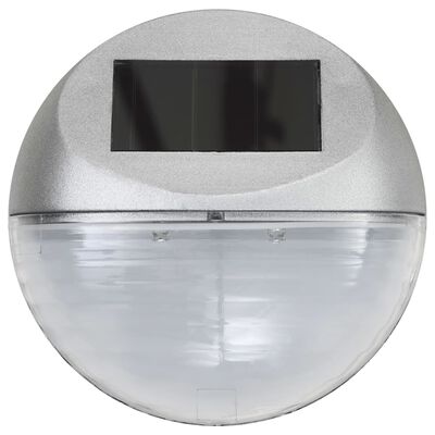 vidaXL Outdoor Solar Wall Lamps LED 12 pcs Round Silver