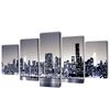 vidaXL Canvas Wall Print Set Monochrome New York Skyline 200 x 100 cm