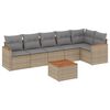 vidaXL 7 Piece Garden Sofa Set with Cushions Mix Beige Poly Rattan