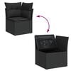 vidaXL Garden Sofa Set 6 pcs Black Poly Rattan & Powder-Coated Steel