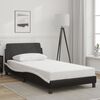 vidaXL Bed Frame "Dover" Black and White 107x203 cm King Single Faux Leather