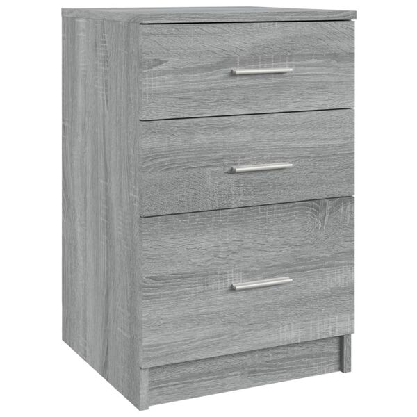 vidaXL Bed Cabinet Grey Sonoma 40x40x63 cm Engineered Wood