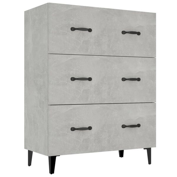 vidaXL Sideboard Concrete Grey 69.5x34x90 cm Engineered Wood