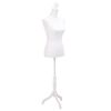 vidaXL Female Mannequin | White | Polyester, MDF, Solid Wood, Painted Steel