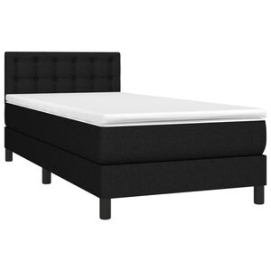 vidaXL Box Spring Bed with Mattress Black 106x203 cm King Single Size Fabric