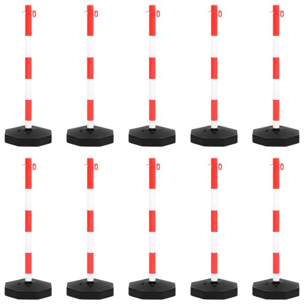 vidaXL Chain Post Set with 10 m Plastic Chain