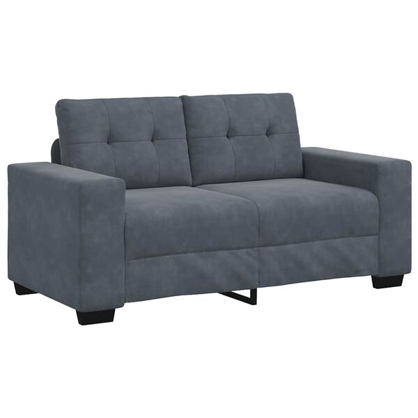 vidaXL 2 Piece Sofa Set with Cushions Dark Grey Velvet