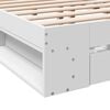 vidaXL Bed Frame with Drawers without Mattress White 150x200 cm King Size
