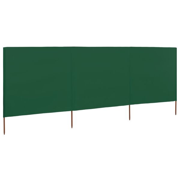 vidaXL 3-panel Wind Screen Fabric 400x160 cm Green