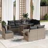 vidaXL 9 Piece Garden Sofa Set with Cushions Grey Poly Rattan