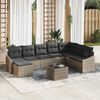 vidaXL Garden Sofa Set with Cushion 8 pcs Light Grey Poly Rattan