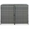 vidaXL Double Wheelie Bin Shed Poly Rattan Anthracite 148x77x111 cm