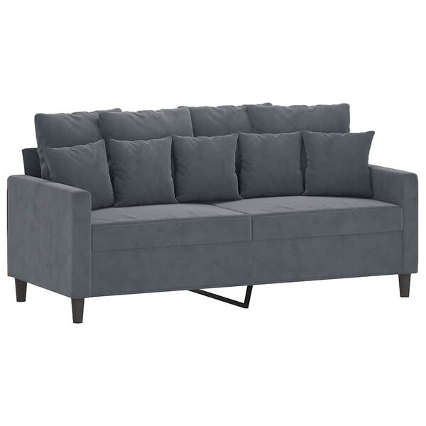vidaXL 2-Seater Sofa Dark Grey 140 cm Velvet
