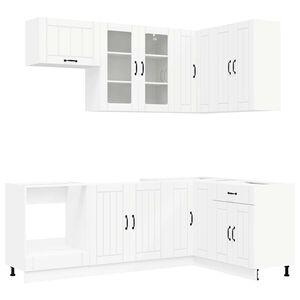 vidaXL Kitchen Unit LUCCA 8 pcs White Engineered Wood