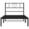 vidaXL Metal Bed Frame without Mattress with Headboard Black 107x203cm