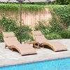 vidaXL Sun Loungers with Cushions 2 pcs Beige Solid Wood Acacia