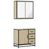 vidaXL 2 Piece Bathroom Furniture Set Sonoma Oak Engineered Wood