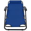 vidaXL Folding Sun Loungers 2 pcs with Footrests Steel Blue