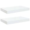 vidaXL Floating Wall Shelves 2 pcs High Gloss White 40x23x3.8 cm MDF