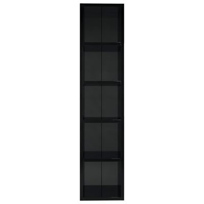 vidaXL CD Cabinet High Gloss Black 21x16x93.5 cm Engineered Wood