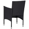 vidaXL 3 Piece Garden Dining Set Black