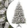vidaXL Artificial Hinged Christmas Tree | Green and white | PVC, metal | Large