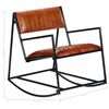 vidaXL Rocking Chair Brown Real Leather